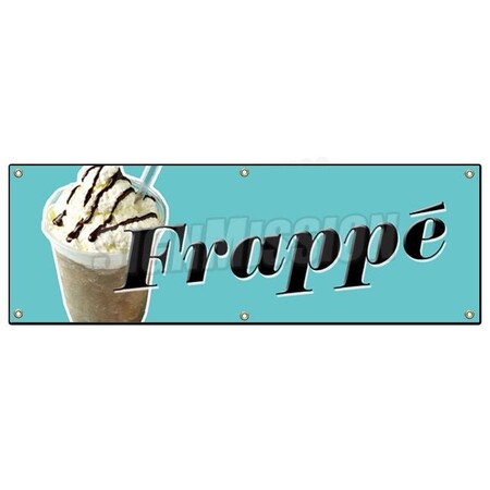 Signmission FRAPPE BANNER SIGN greek iced coffee cart cold drinks hot ice refreshing B-72 Frappe